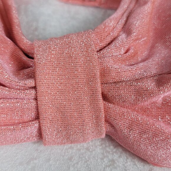 No Boundaries Bikini Top Juniors Size M Triangle Strappy Metallic Peach Smoothie - Picture 2 of 10